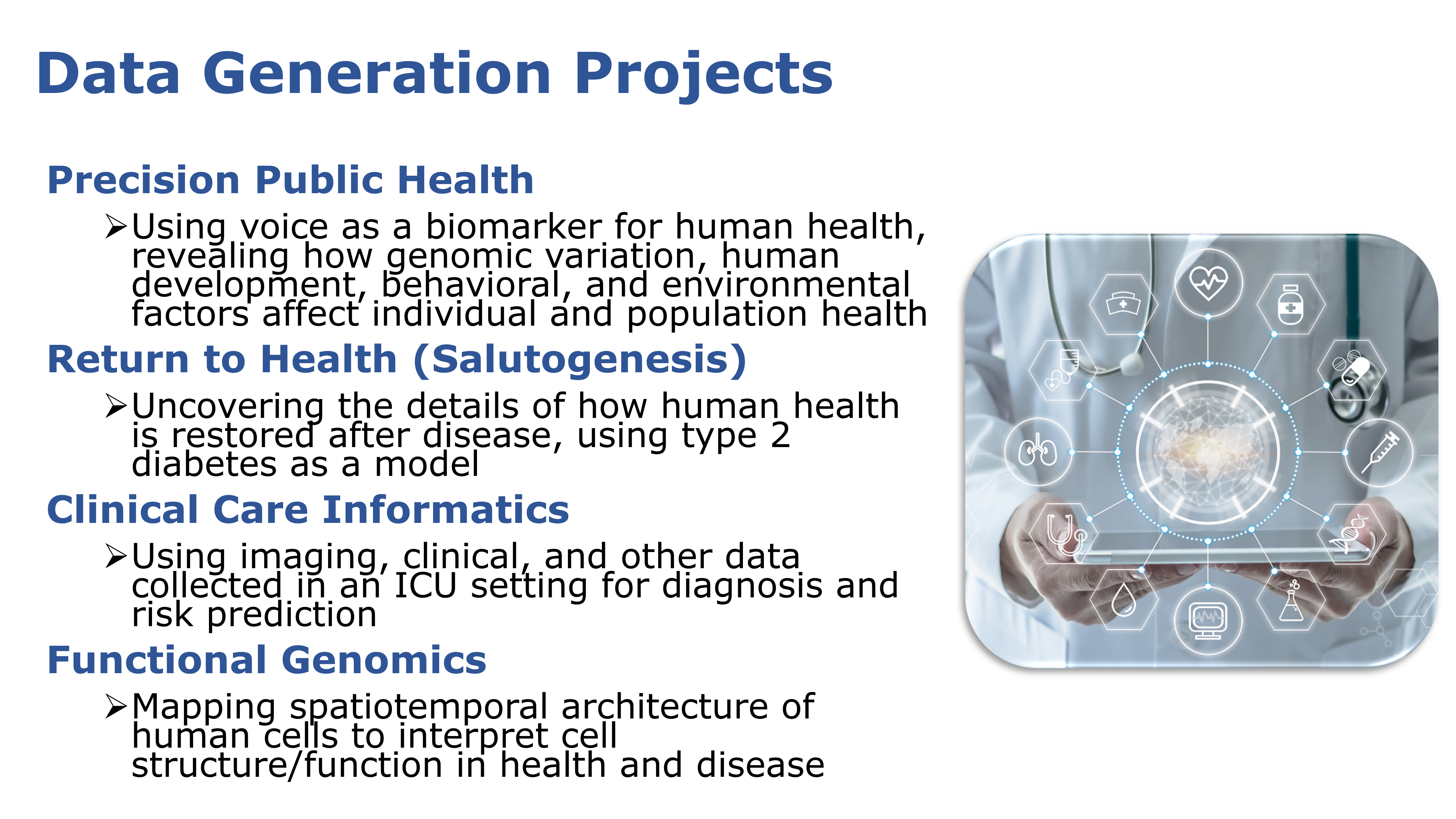 Description of Data Generation Projects (DGPs)