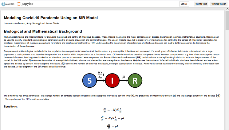 SIR model in Jupyter notebook