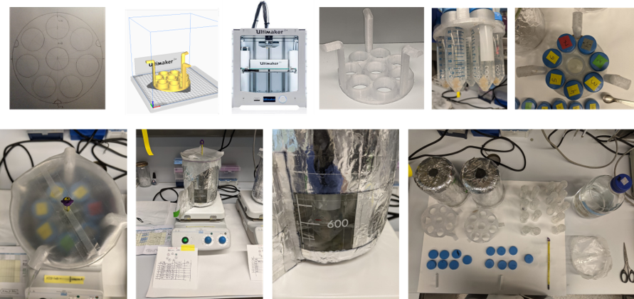 Falcon holder for clearing large samples